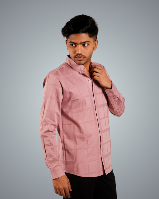 Rose Gold Colossal Check Regular Fit Shirt