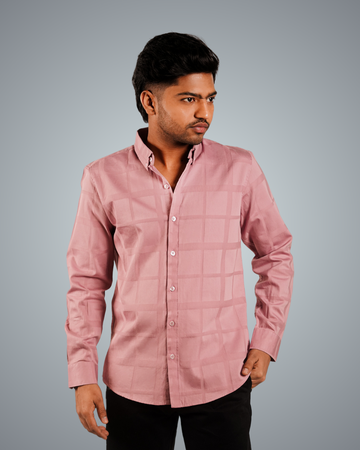 Rose Gold Colossal Check Regular Fit Shirt