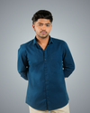 Teal Blue Regular Fit Shirt