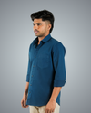 Teal Blue Regular Fit Shirt