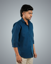Teal Blue Regular Fit Shirt