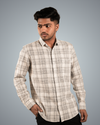 White Dotted Checks Regular Fit Shirt