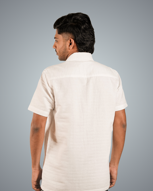 White Double Cloth Oversized Shirt