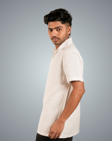 White Double Cloth Oversized Shirt