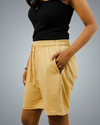 Beige Regular Fit Shorts For Women