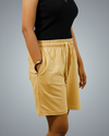 Beige Regular Fit Shorts For Women