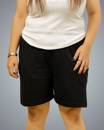 Black Regular Fit Shorts For Women
