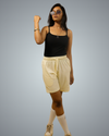 Off White Regular Fit Shorts For Women