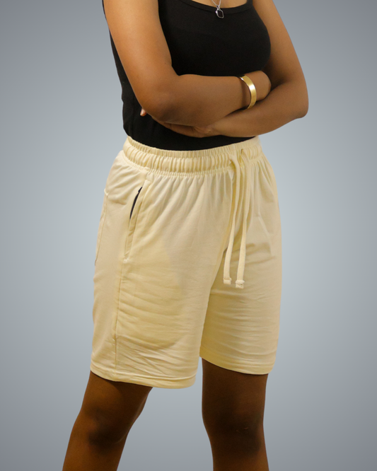 Off White Regular Fit Shorts For Women